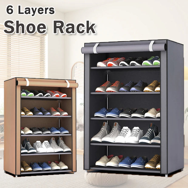 Spacious 4 and 6-layer Shoe Rack
