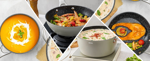 BEZIA 10-Piece Non-Stick Cookware Set – For Induction Cooktops and All Types of Stovetops.