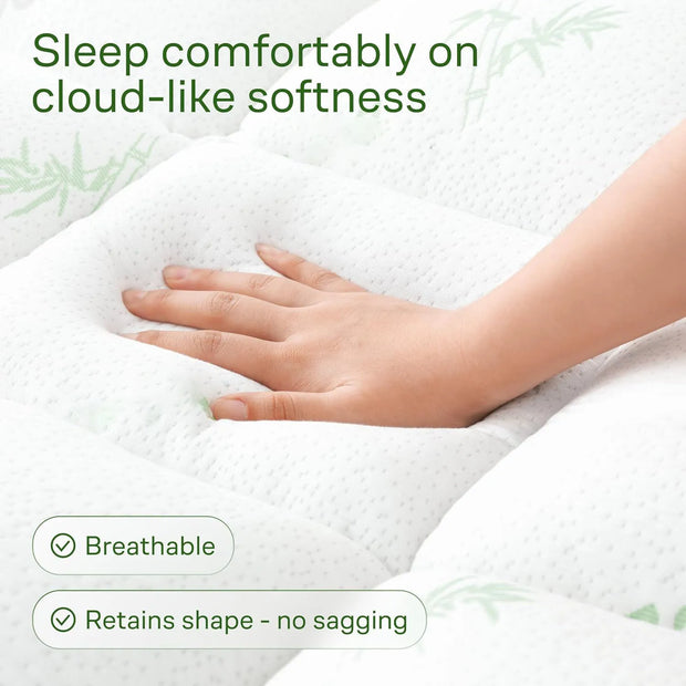 Ultra Soft Mattress Topper. Viscose Made from Aloe Pillow Top Mattress Pad for Back Pain Relief.