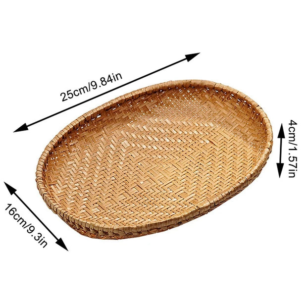 Handcrafted Oval Rattan Basket