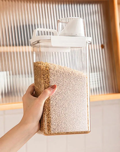 Clear Pantry Storage Container with Measuring Cup