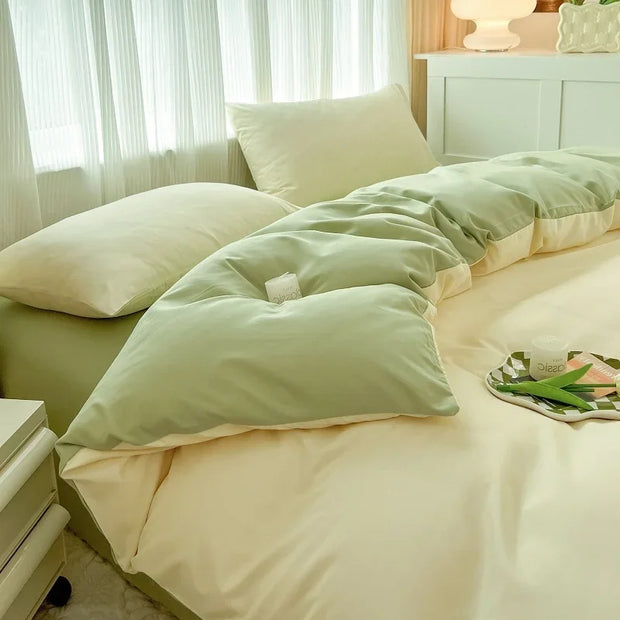 4 Pieces 2 Side Color Bedding Set