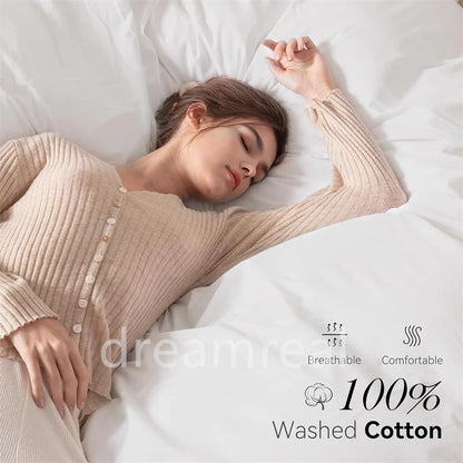 100% Washed Cotton Bedding Set