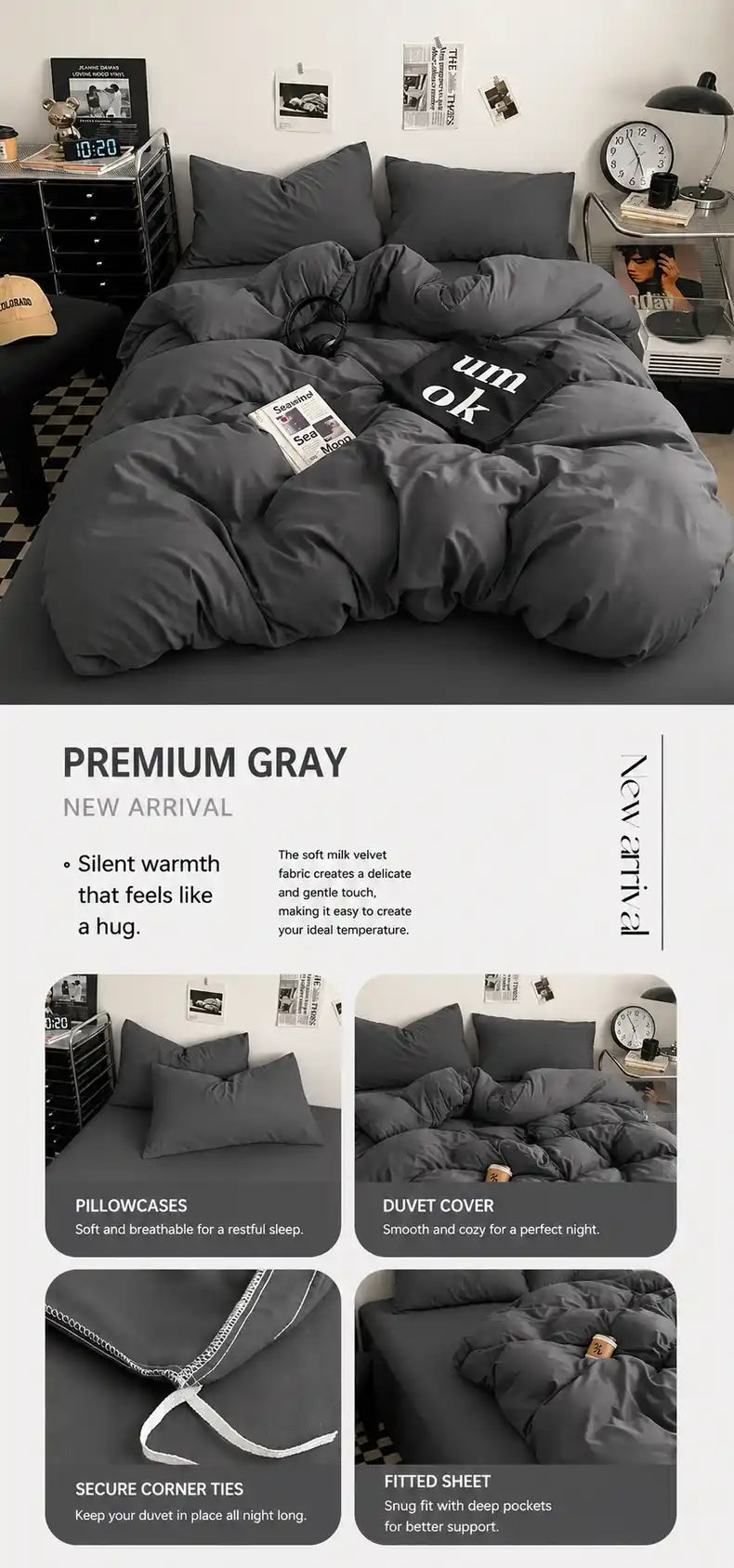 100% Washed Cotton Bedding Set