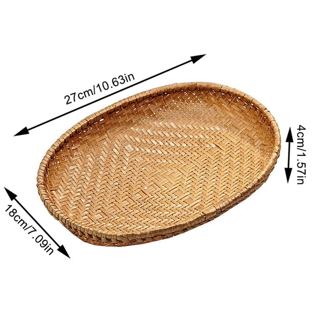 Handcrafted Oval Rattan Basket