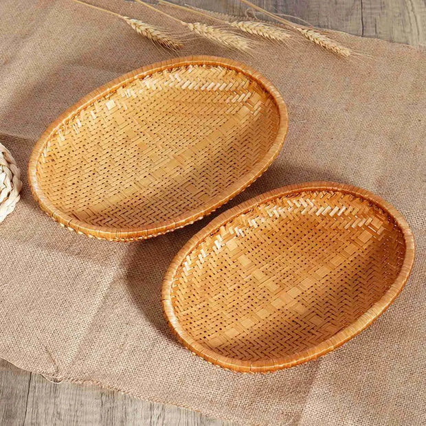 Handcrafted Oval Rattan Basket