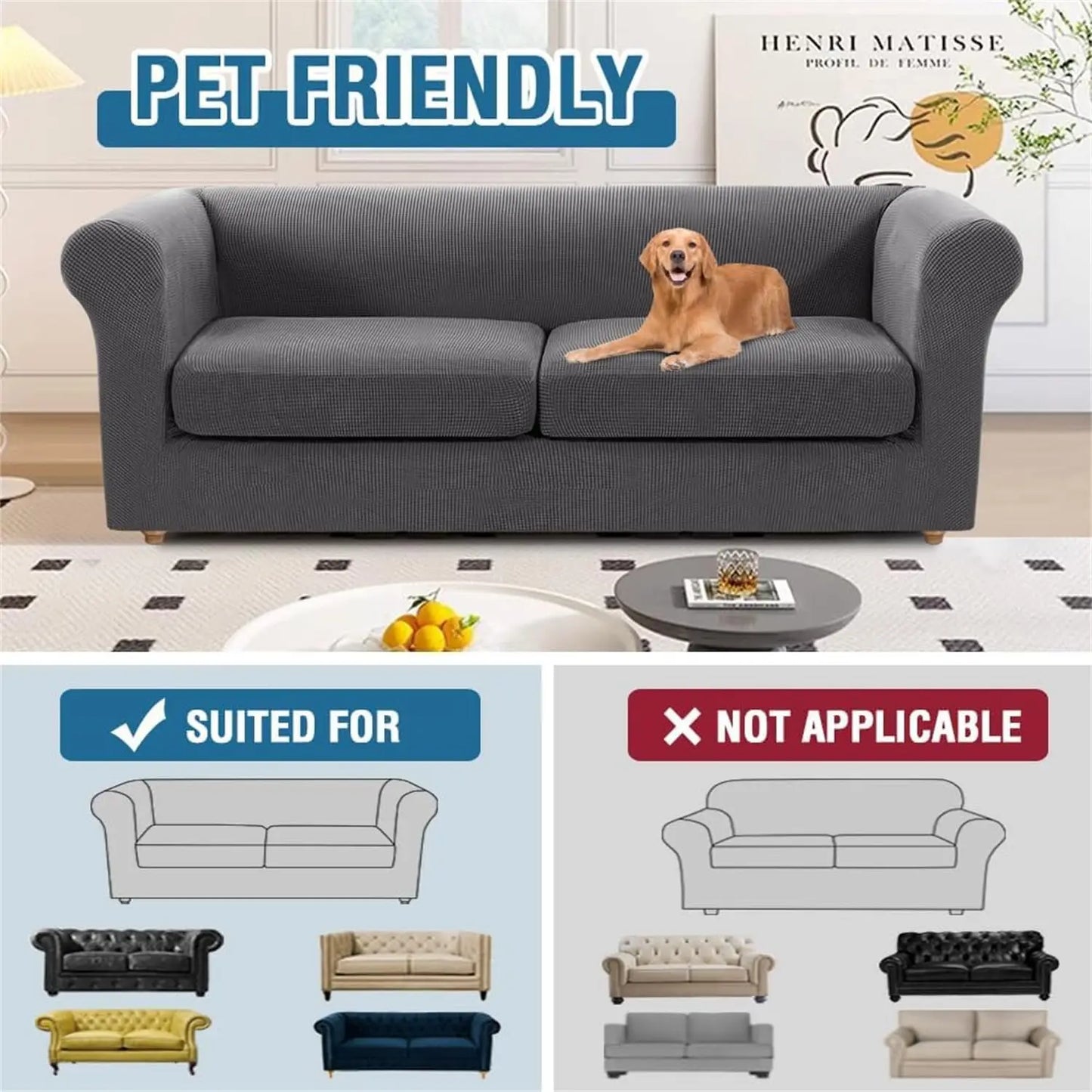 Stretch Jacquard Sofa Cover Set