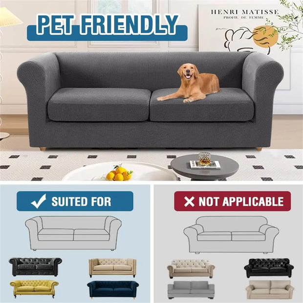 Stretch Jacquard Sofa Cover – 1/2/3/4 Seaters + Cushion Covers.