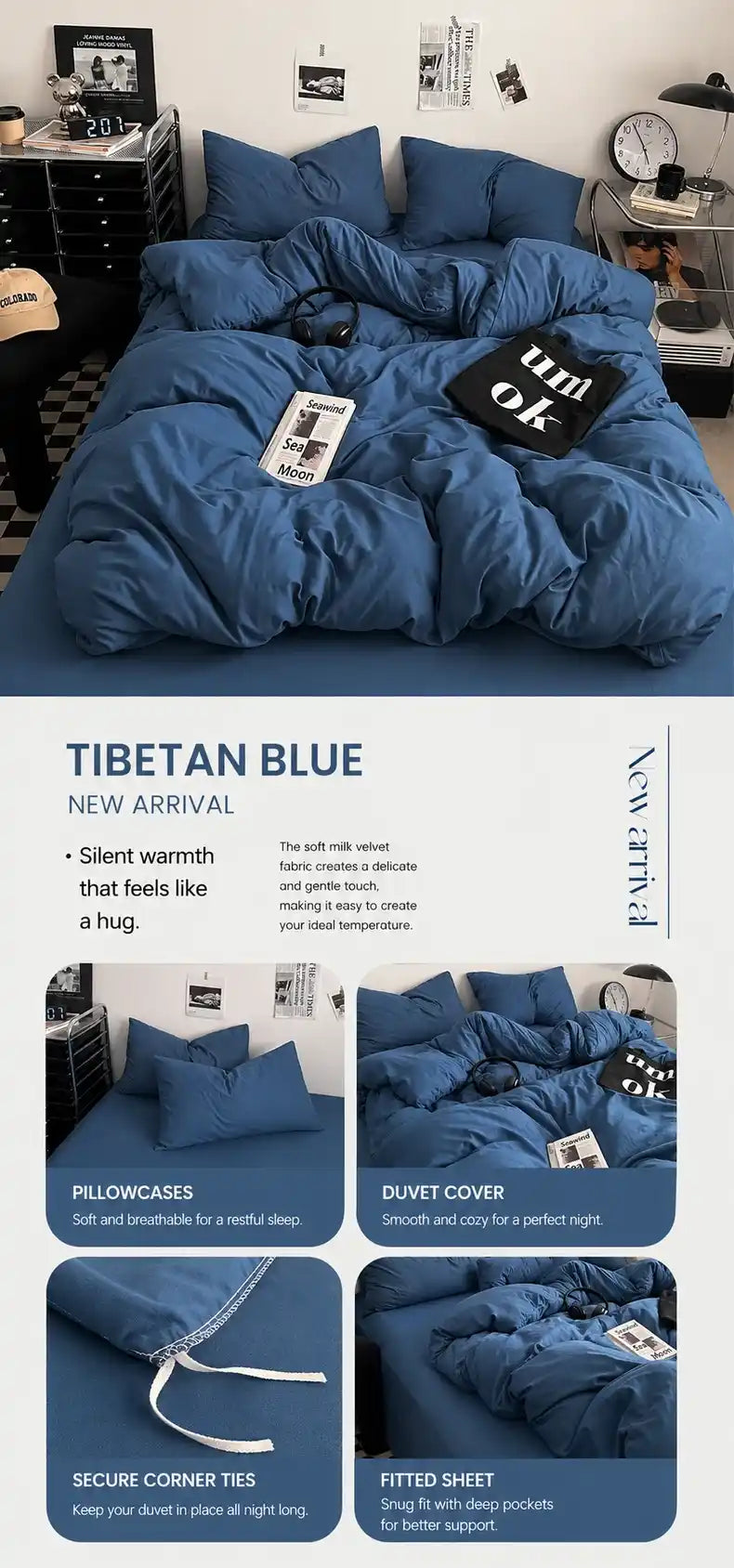 100% Washed Cotton Bedding Set