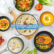 BEZIA 10-Piece Non-Stick Cookware Set – For Induction Cooktops and All Types of Stovetops.