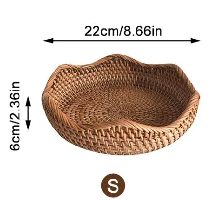 Handwoven Storage Basket - Rattan Tray