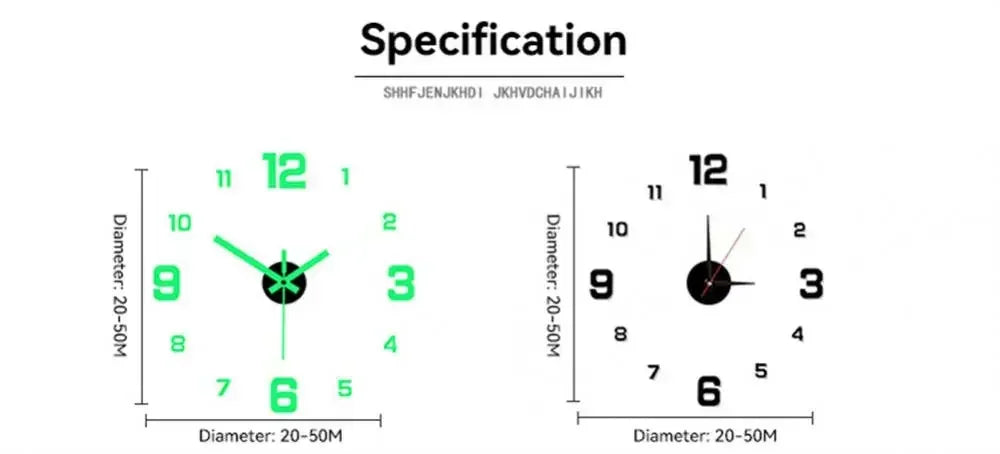 Frameless 3D Wall Clock 15.7"