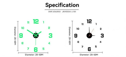 Frameless 3D Wall Clock 15.7"