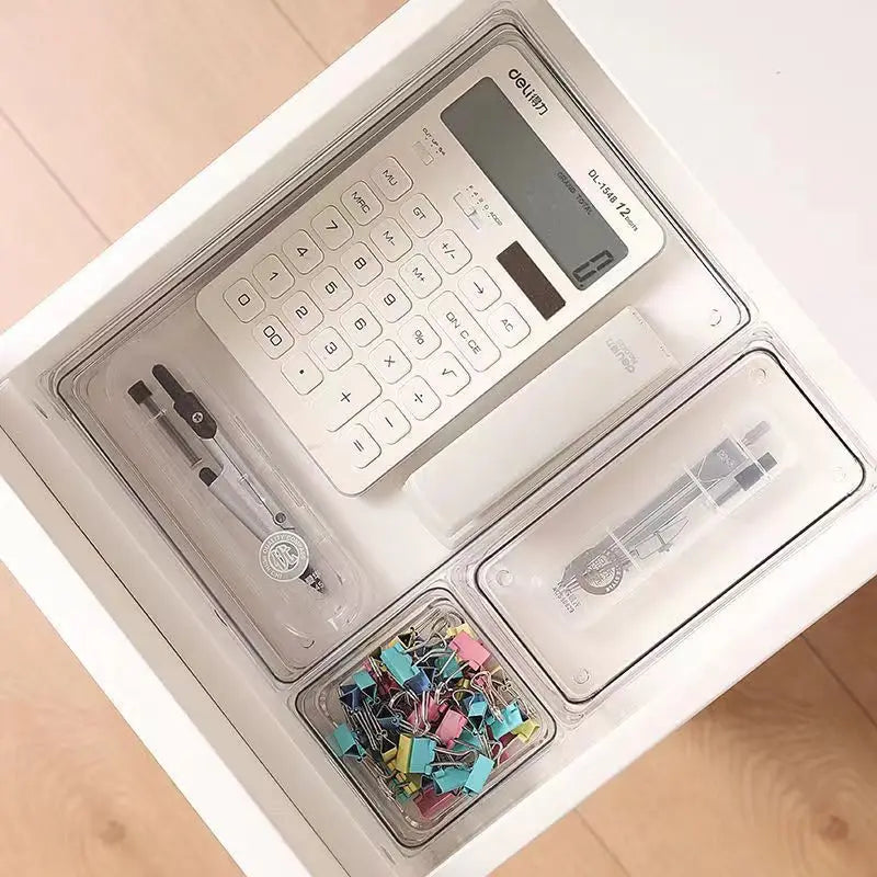 Clear Plastic Drawer Organizer Set