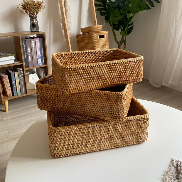 Multipurpose Rectangular Wicker Storage Basket