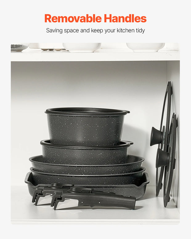 VEVOR 17-Piece Induction Nonstick Cookware Set