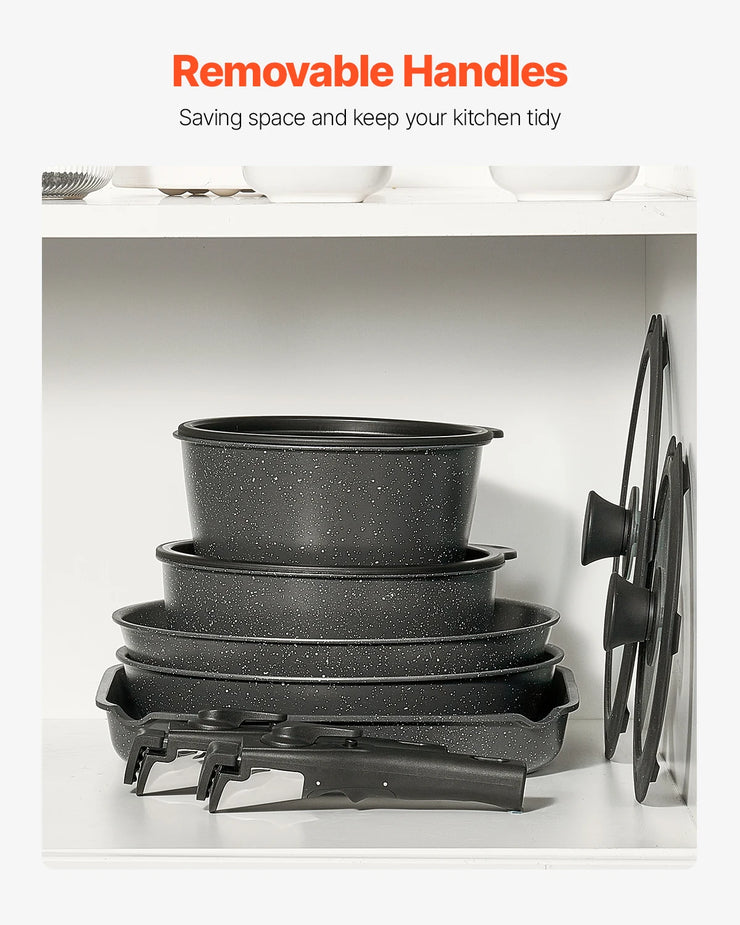 VEVOR 17-Piece Induction Nonstick Cookware Set