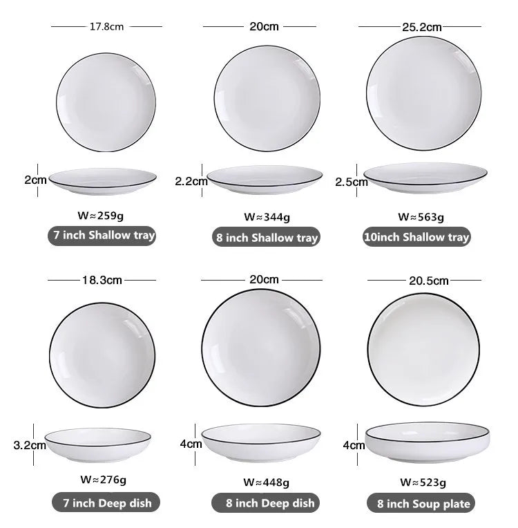 Black-Rim Ceramic Tableware