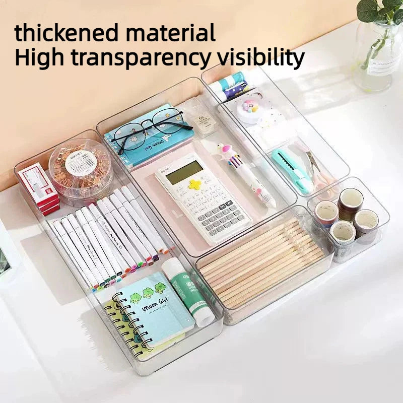 Clear Plastic Drawer Organizer Set
