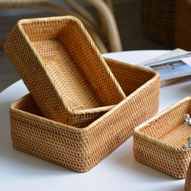 Multipurpose Rectangular Wicker Storage Basket