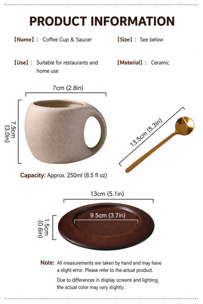 Ceramic Coffee Cup & Saucer Set