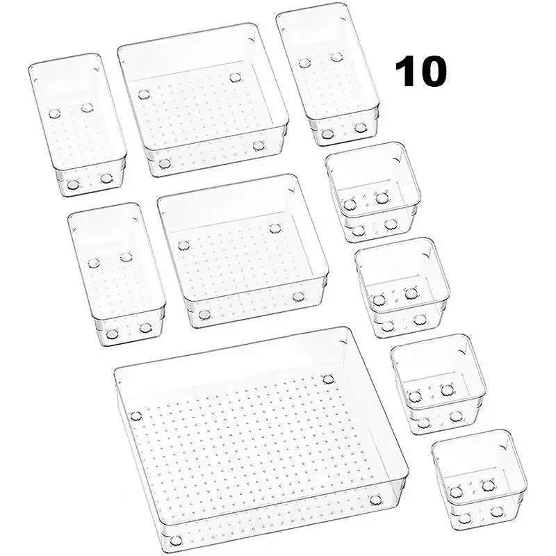 Clear Plastic Drawer Organizer Set