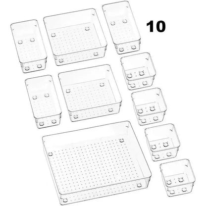 Clear Plastic Drawer Organizer Set