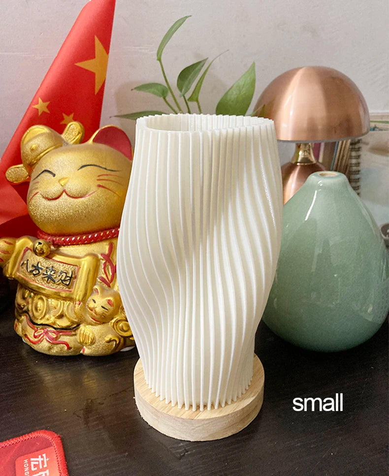 Sculptural Pleated Table Lamp