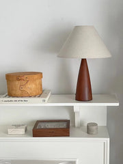 Solid wood and retro fabric table lamp