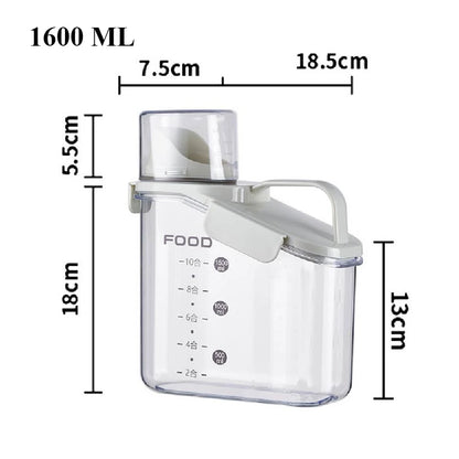 Clear Pantry Storage Container with Measuring Cup