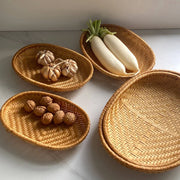 Handcrafted Oval Rattan Basket