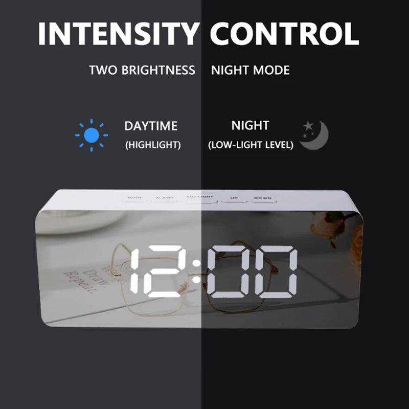 LED Desk Clock with Temperature Display
