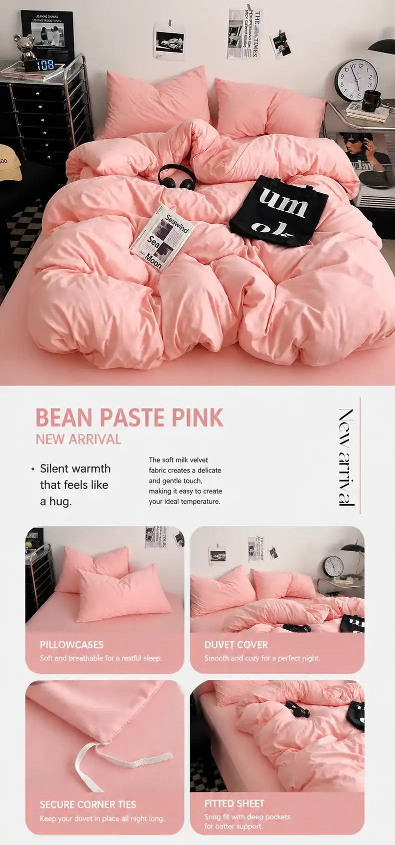 100% Washed Cotton Bedding Set