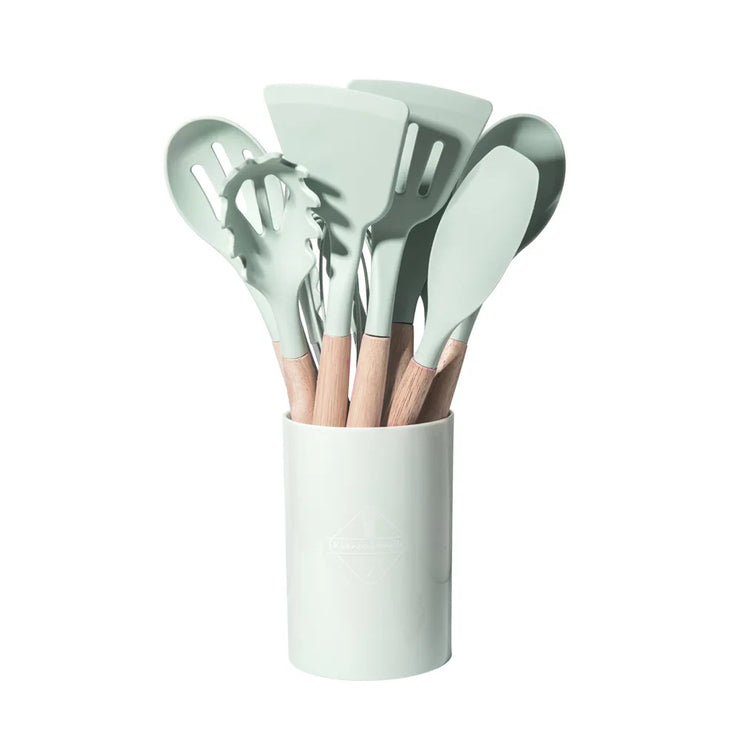 Set of 12 Multi-Colored Silicone Kitchen Utensils