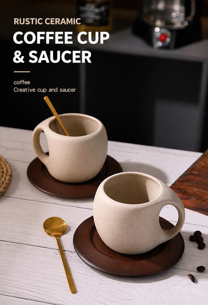 Ceramic Coffee Cup & Saucer Set
