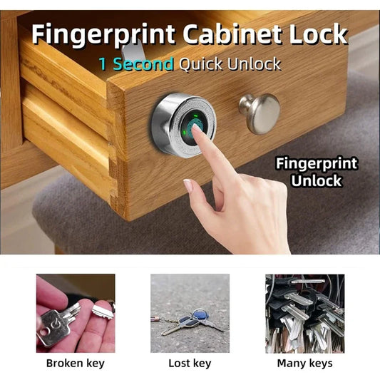 Smart Fingerprint Lock Drawer Lock Office Metal Furniture Keyless Electronic Cabinet Lock USB Charging Biometric Mailbox Lock