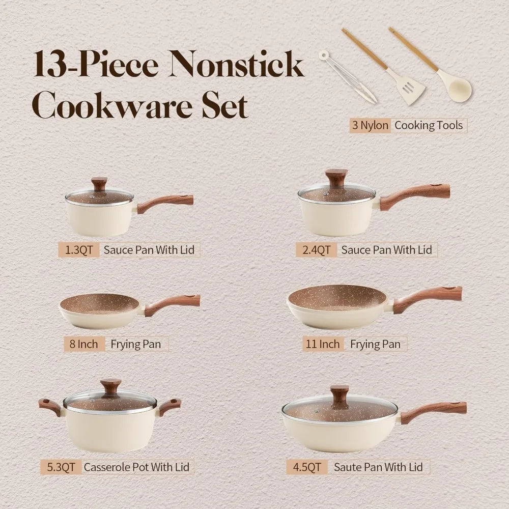 Cooking Pots Sets Video Pan Salt and Pepper Set of Kitchen Pots Utensils Cookware Bbq Pot Non-stick Cutlery Dining Bar Home