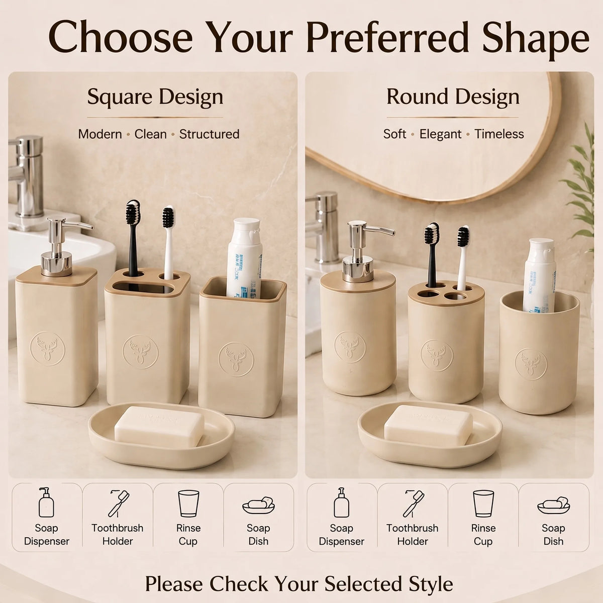 4-Piece Bathroom Accessory Set