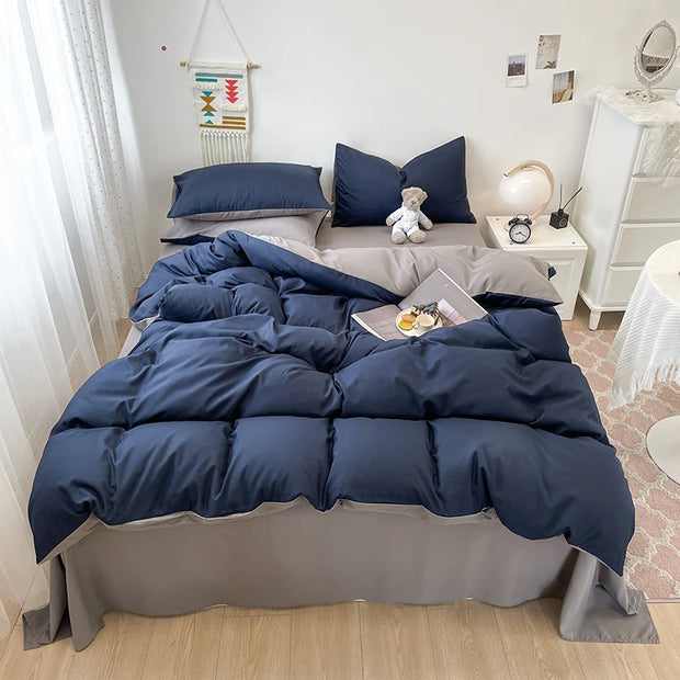 Black Bedding Duvet, Bedsheet and Pillowcase Set