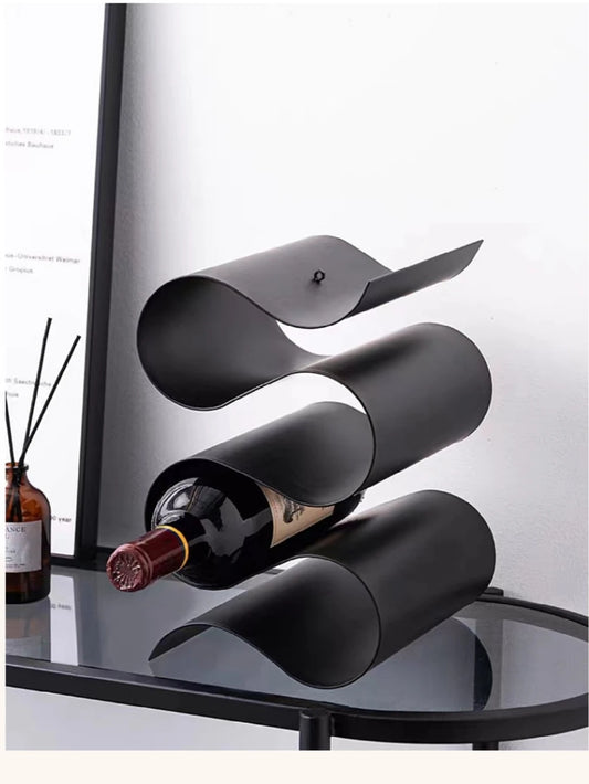 The Simple And Atmospheric S-Type Metal Wine Rack Is Suitable For The Decoration Of The Living Room Of The Study