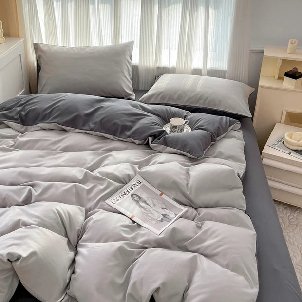 4 Pieces 2 Side Color Bedding Set