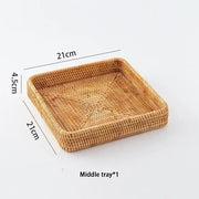 Handwoven Storage Basket - Rattan Tray