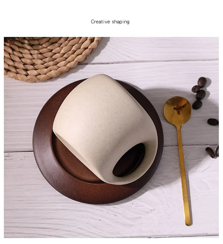Ceramic Coffee Cup & Saucer Set