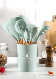 Set of 12 Multi-Colored Silicone Kitchen Utensils