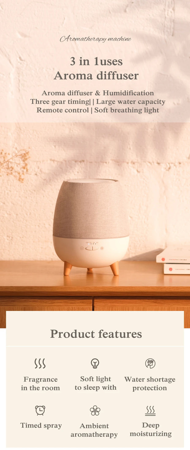 Humidifier and Essential Oil Diffuser with Remote Control