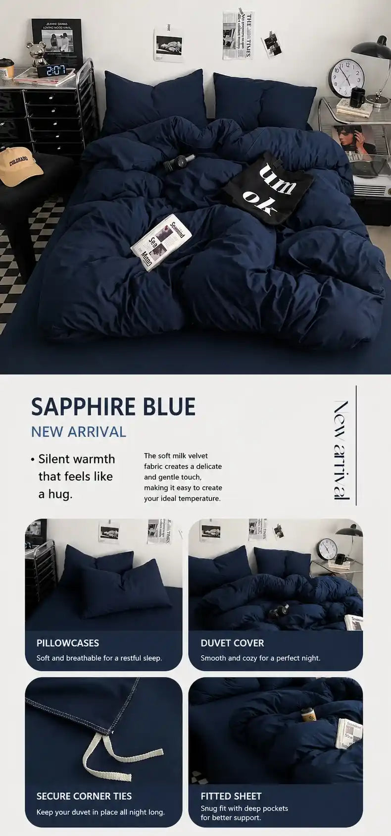100% Washed Cotton Bedding Set