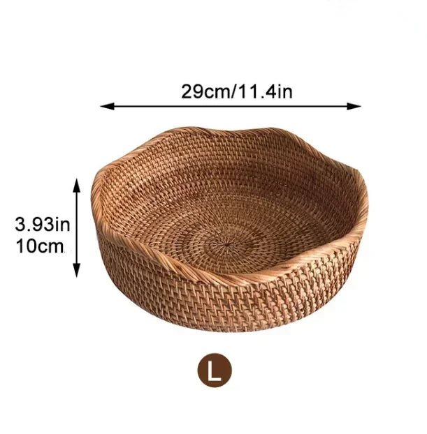 Handwoven Storage Basket - Rattan Tray