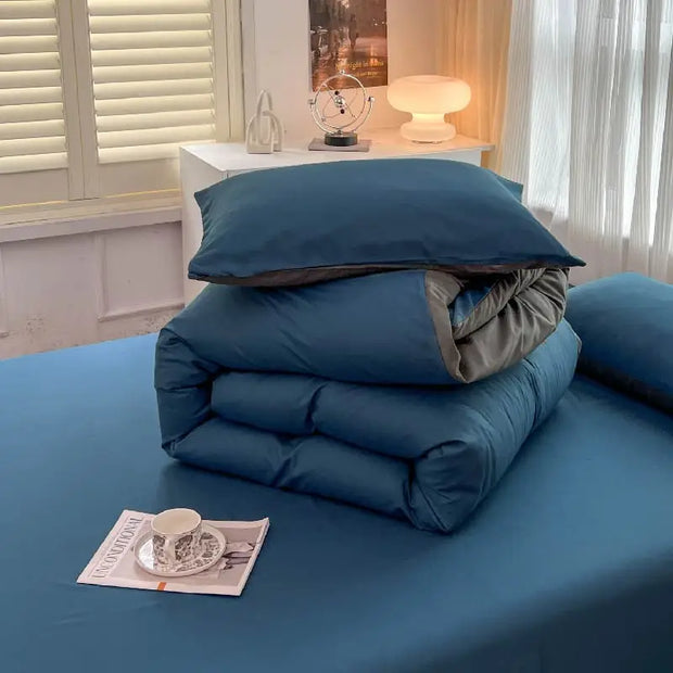 4 Pieces 2 Side Color Bedding Set