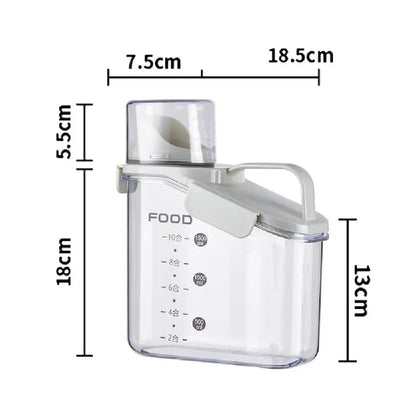 Clear Pantry Storage Container with Measuring Cup