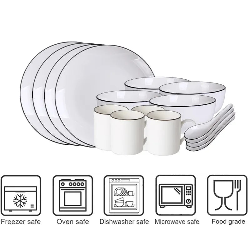 Black-Rim Ceramic Tableware